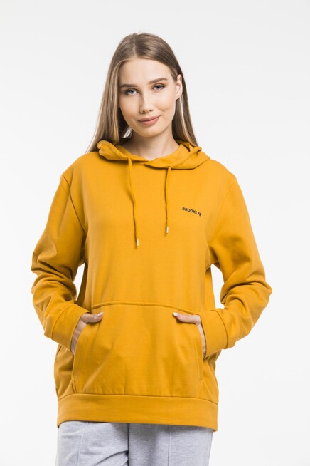 Kadın Kapşonlu Regular Fit Baskılı İnce Sweatshirt SPR21K61