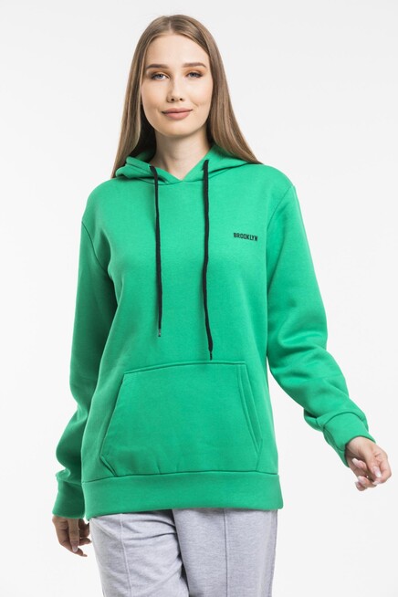 Kadın Kapşonlu Regular Fit Baskılı İnce Sweatshirt SPR21K61