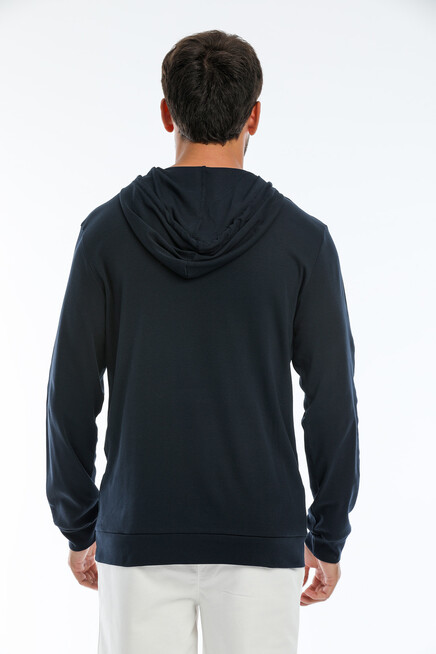 Süperlife Erkek Kapşonlu Slim Fit Brooklyn Basklı İnce Sweatshirt SPR22SW103