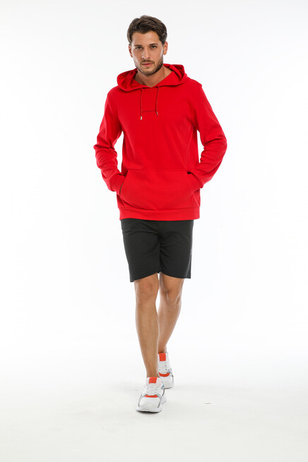 Süperlife Erkek Kapşonlu Slim Fit Brooklyn Basklı İnce Sweatshirt SPR22SW103