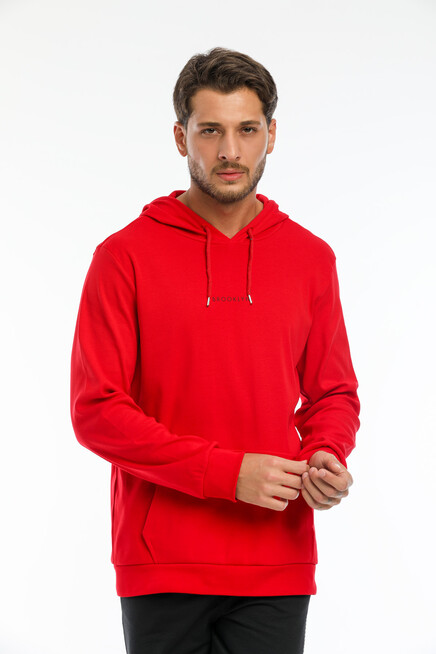 Süperlife Erkek Kapşonlu Slim Fit Brooklyn Basklı İnce Sweatshirt SPR22SW103