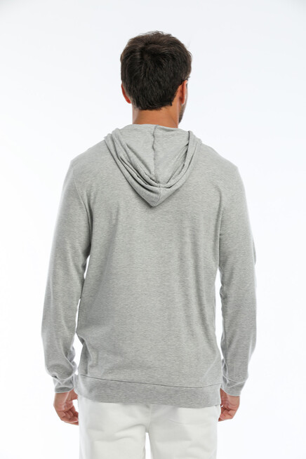 Süperlife Erkek Kapşonlu Slim Fit Brooklyn Basklı İnce Sweatshirt SPR22SW103