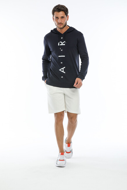 Süperlife Erkek Kapşonlu Regular  Air Baskılı İnce Sweatshirt SPR22SW104