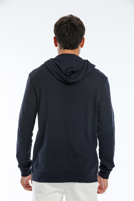 Süperlife Erkek Kapşonlu Regular  Air Baskılı İnce Sweatshirt SPR22SW104