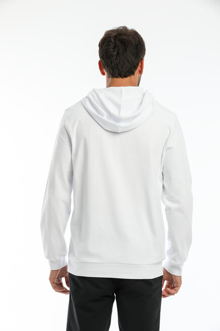 Erkek Kapşonlu Regular  Air Baskılı İnce Sweatshirt SPR22SW104