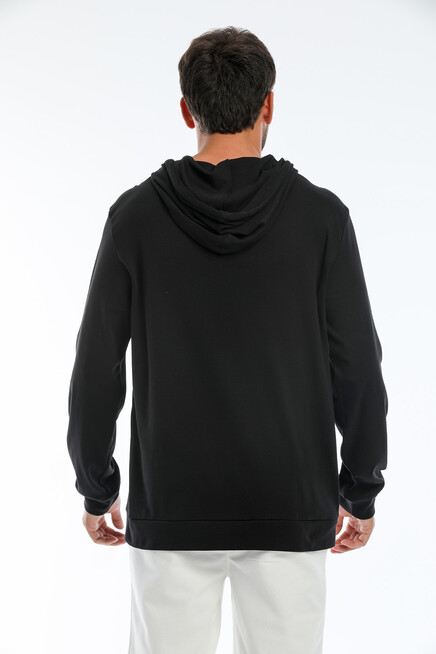 Erkek Kapşonlu Regular  Air Baskılı İnce Sweatshirt SPR22SW104