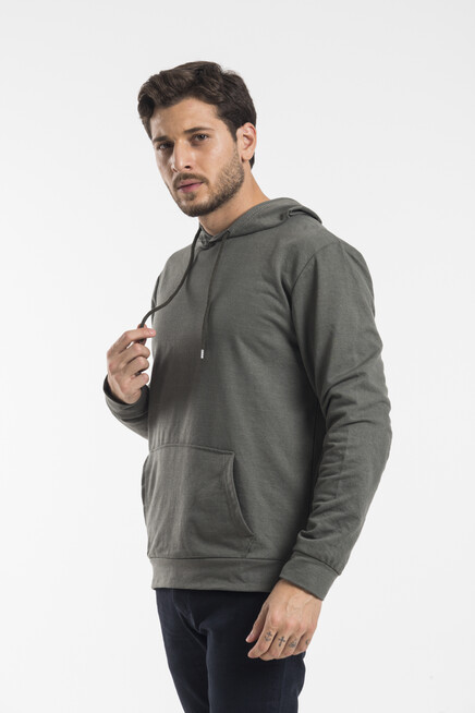 Erkek Kapşonlu Regular Fit İnce Sweatshirt SPR 20K55