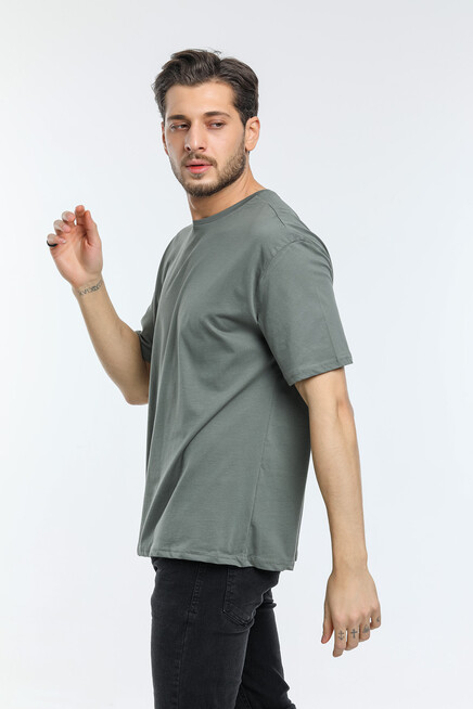 Erkek Bisiklet Yaka Oversize Fit Tişort SPR21Y30