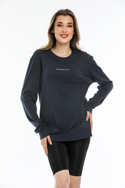 Süperlife Mevsimlik Brooklyn Baskılı Sweatshirt SPR22SWK102