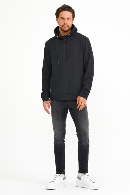 Süperlife Erkek Şal Yaka Regular Fit Brooklyn İnce Sweatshirt SPR22SW142