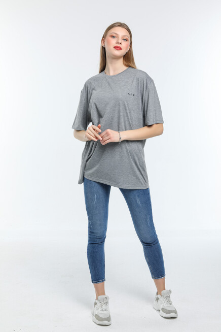 Süperlife Kadın Bisiklet Yaka Regular Fit  Air Baskılı Tişort SPR21YK23