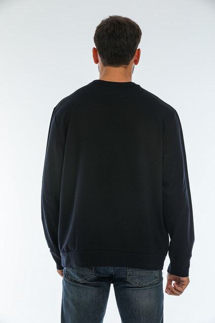 Süperlife Erkek Bisiklet Yaka Regular Fit Air Baskılı İnce Sweatshirt SPR22SW131