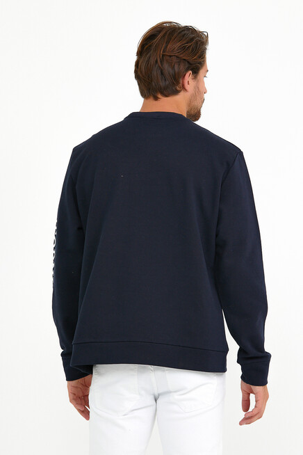 Süperlife Erkek Bisiklet Yaka Regular Fit Ön Ve Kol Baskılı İnce Sweatshirt SPR22SW133