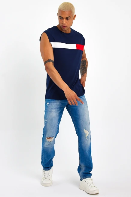 Süperlife Erkek Bisiklet Yaka Regular Fit Garnili Tişort SPR23AT346