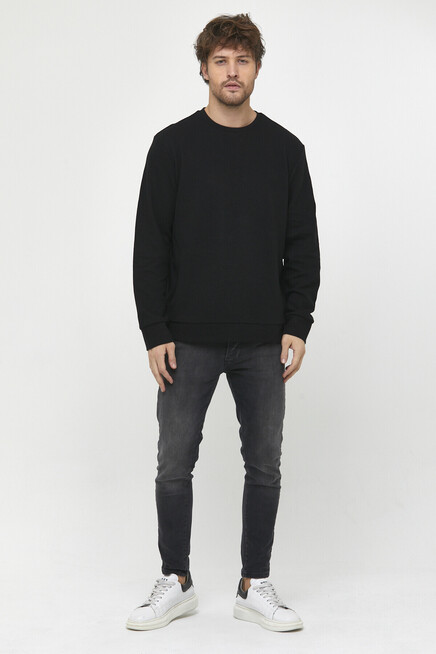 Süperlife Erkek Bisiklet Yaka Regular Fit İnce Sweatshirt SPR 20K30