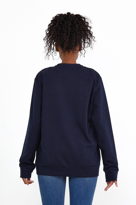 Süperlife Kadın Bisiklet Yaka Oversize Fit Tokya Baskılı İnce Sweatshirt SPR22SWK134