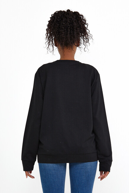 Süperlife Kadın Bisiklet Yaka Oversize Fit Tokya Baskılı İnce Sweatshirt SPR22SWK134