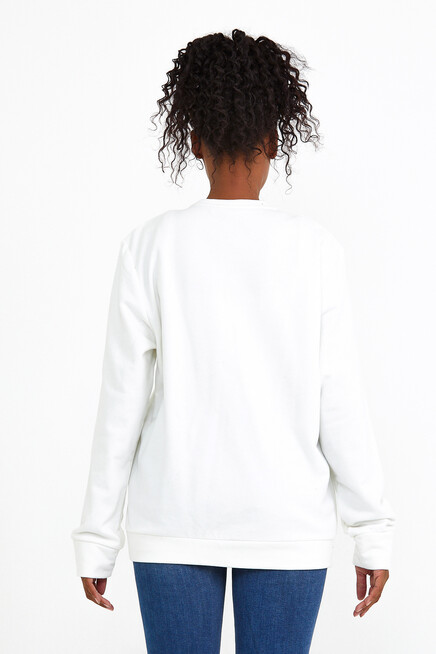 Süperlife Kadın Bisiklet Yaka Oversize Fit Tokya Baskılı İnce Sweatshirt SPR22SWK134