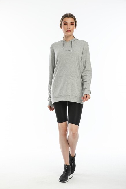 Kadın Kapşonlu Oversize Fit Brooklyn Baskılı Sweatshirt SPR22SWK103