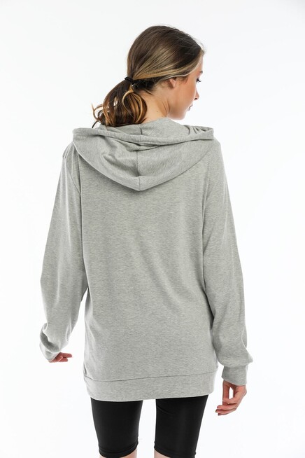 Kadın Kapşonlu Oversize Fit Brooklyn Baskılı Sweatshirt SPR22SWK103