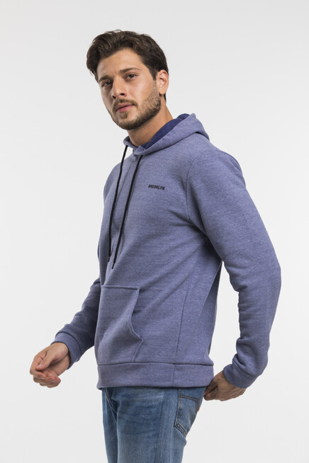 Kapşonlu Uzun Kollu Baskılı Dar Kalıp İnce Erkek Sweatshirt SPR 2019K61