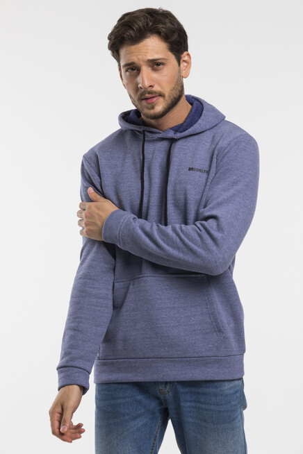 Kapşonlu Uzun Kollu Baskılı Dar Kalıp İnce Erkek Sweatshirt SPR 2019K61