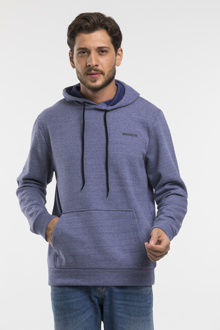 Kapşonlu Uzun Kollu Baskılı Dar Kalıp İnce Erkek Sweatshirt SPR 2019K61