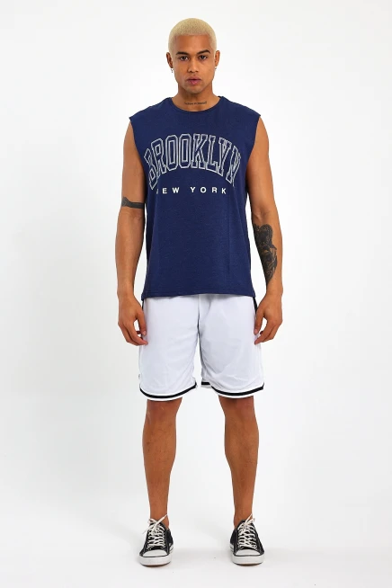 Süperlife Erkek Bisiklet Yaka Regular Fit  Brooklyn Baskılı  Tişört SPR22TS116