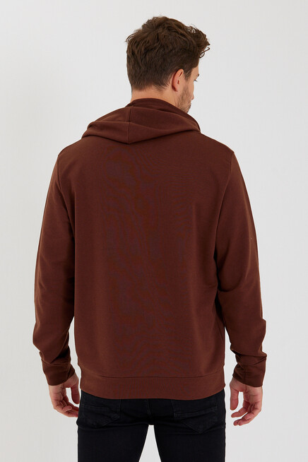 Süperlife Erkek Kapşonlu  Oversize Fit Brooklyn Baskılı İnce Sweatshirt SPR23SW361