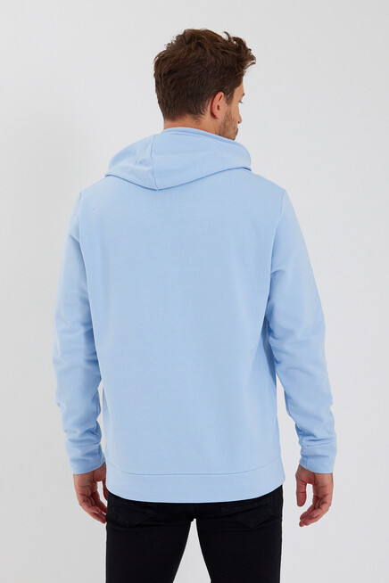 Süperlife Erkek Kapşonlu  Oversize Fit Brooklyn Baskılı İnce Sweatshirt SPR23SW361