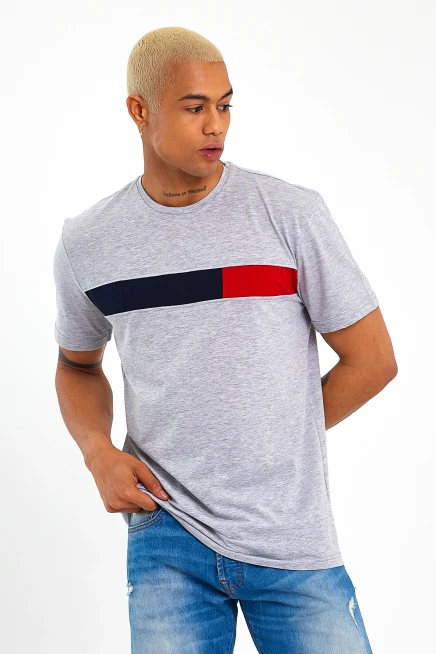 Süperlife Erkek  Bisiklet Yaka Regular Fit Garnili  Tişort SPR23TS301