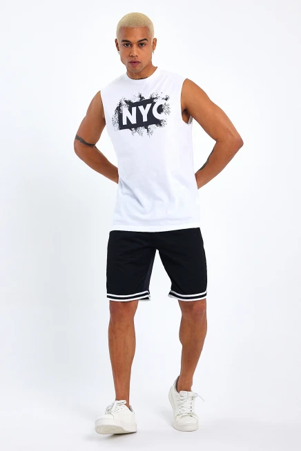 Süperlife Erkek Bisiklet Yaka Regular Fit NYC Baskılı Tişort SPR22TS124