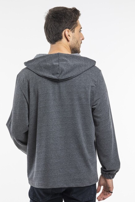 Süperlife Erkek Kapşonlu Yarım Fermuarlı İnce Sweatshirt SPR 20K52