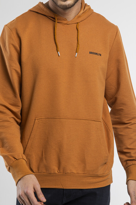 Süperlife Kapşonlu Uzun Kollu Baskılı Dar Kalıp İnce Erkek Sweatshirt SPR 2019K61
