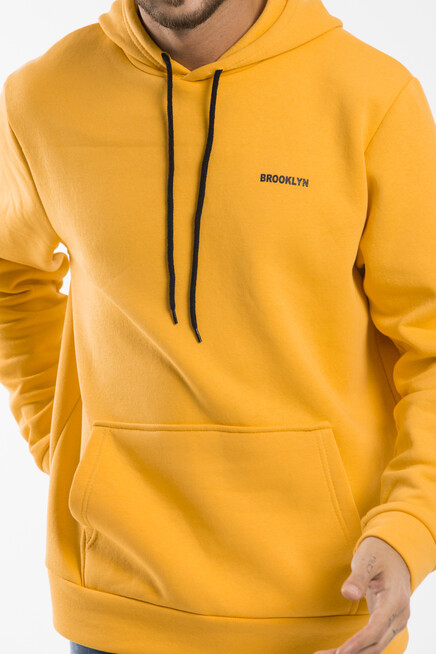 Süperlife Kapşonlu Uzun Kollu Baskılı Dar Kalıp İnce Erkek Sweatshirt SPR 2019K61