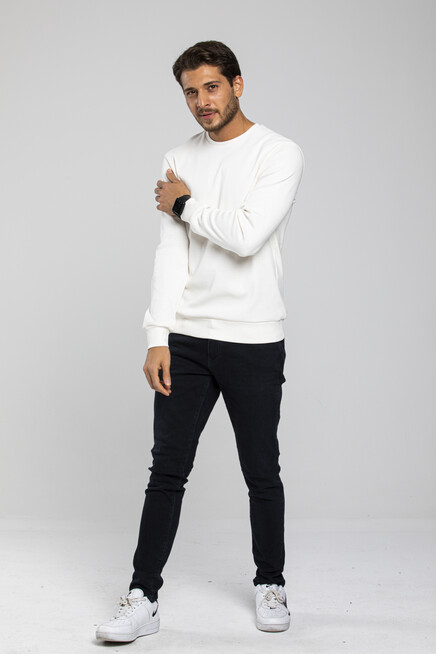 Süperlife Erkek Bisiklet Yaka Slim Fit İnce Sweatshirt SPR 20K17