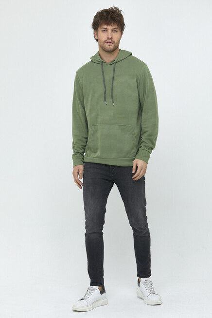 Erkek Kapşonlu Regular Fit İnce Sweatshirt SPR 20K55