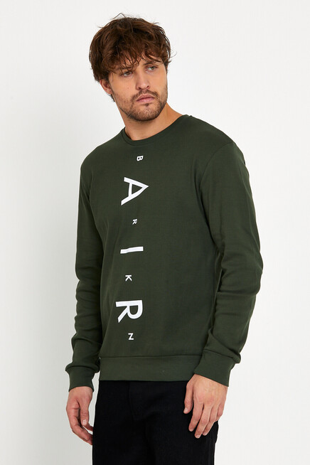 Süperlife Erkek Bisiklet Yaka Slim fit Air Baskılı İnce Sweatshirt SPR22sw101