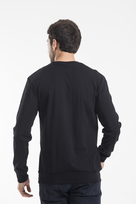 Erkek Bisiklet Yaka Slim Fit Brooklyn Baskılı Sweatshirt SPR22SW18