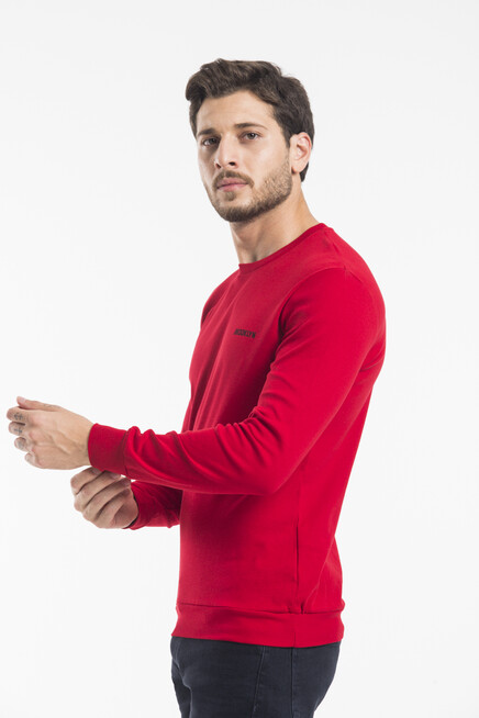 Erkek Bisiklet Yaka Slim Fit Brooklyn Baskılı Sweatshirt SPR22SW18