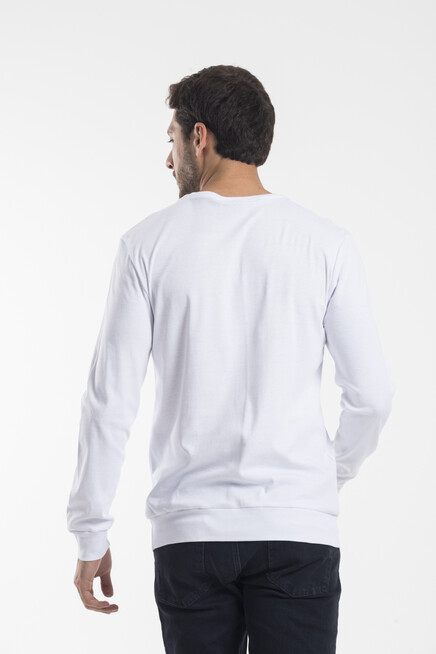 Erkek Bisiklet Yaka Slim Fit Brooklyn Baskılı Sweatshirt SPR22SW18