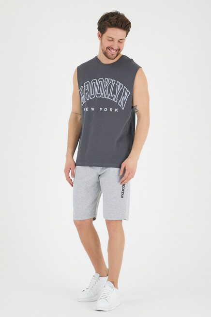 Süperlife Erkek Bisiklet Yaka Regular Fit  Brooklyn Baskılı  Tişört SPR22TS116