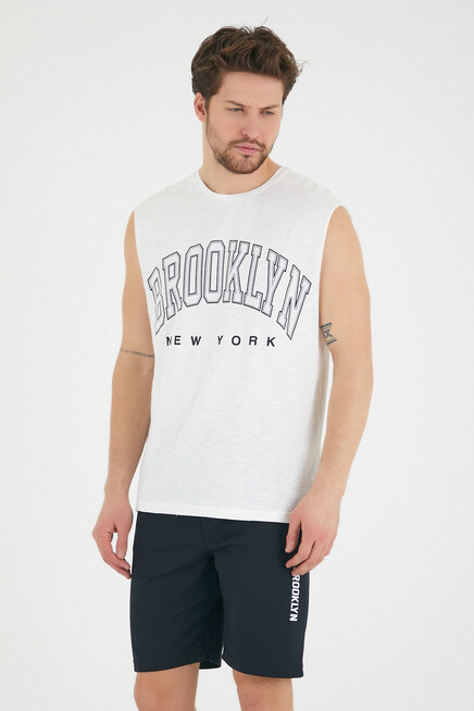 Süperlife Erkek Bisiklet Yaka Regular Fit  Brooklyn Baskılı  Tişört SPR22TS116