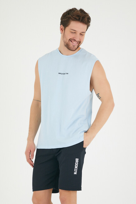 Süperlife Erkek Bisiklet Yaka Regular Fit Brooklyn Baskılı  Tişört SPR22TS122