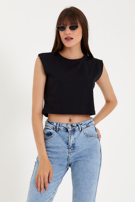 Kadın Regular Fit Crop Tişort SPR22TSK128