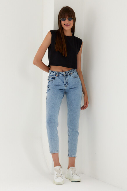 Kadın Regular Fit Crop Tişort SPR22TSK128