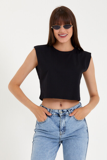 Kadın Regular Fit Crop Tişort SPR22TSK128