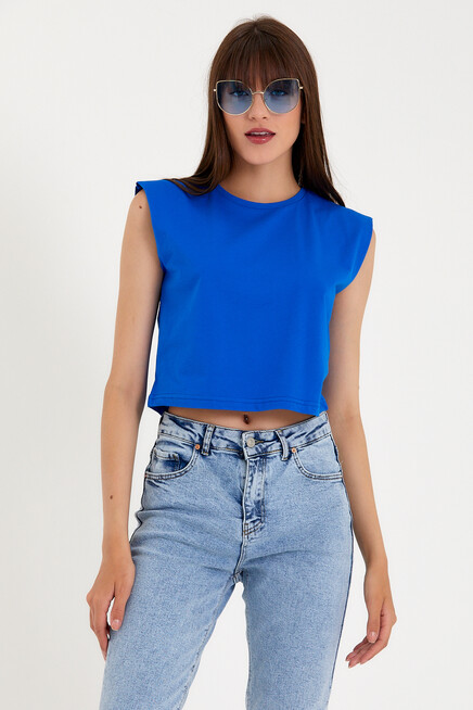 Kadın Regular Fit Crop Tişort SPR22TSK128