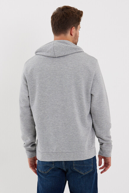 Süperlife Erkek Kapşonlu  Oversize Fit Brooklyn Baskılı İnce Sweatshirt SPR23SW361