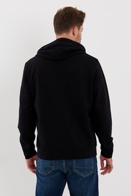 Süperlife Erkek Kapşonlu  Oversize Fit Brooklyn Baskılı İnce Sweatshirt SPR23SW361
